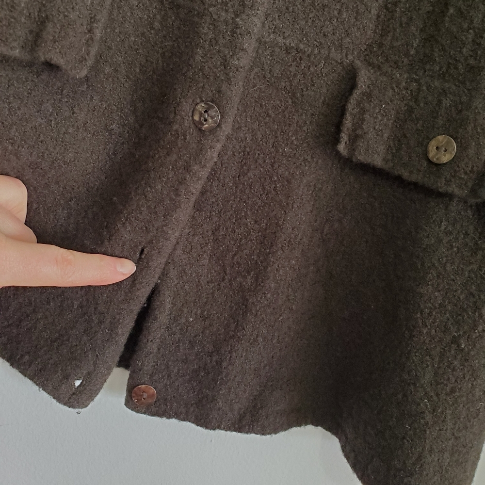 Vintage Small Sweater Tristan And Iseut Wool Cardigan Forest Green V-neck Button - Picture 5 of 16